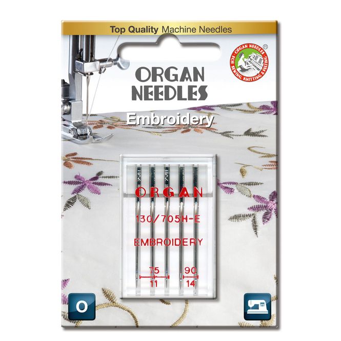 Hovedbilde Organ Symaskinnåler Brodering 75-90 5pk