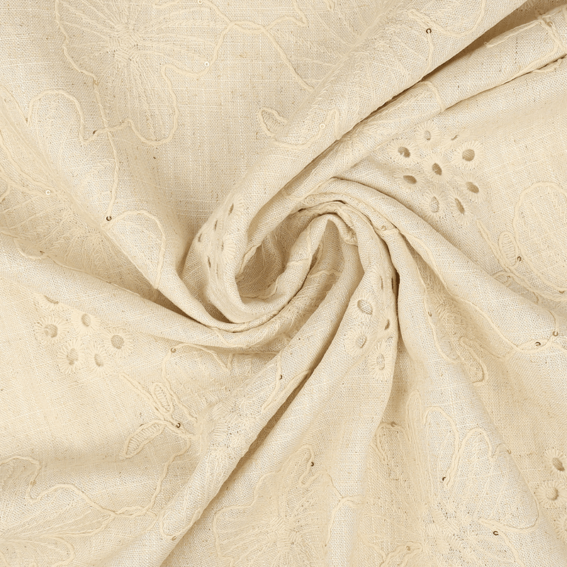Big Bloom - Brodert Linen Blend