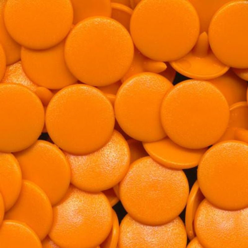 Appelsinorange Matt KAM plasttrykknapp 25 stk (M40)