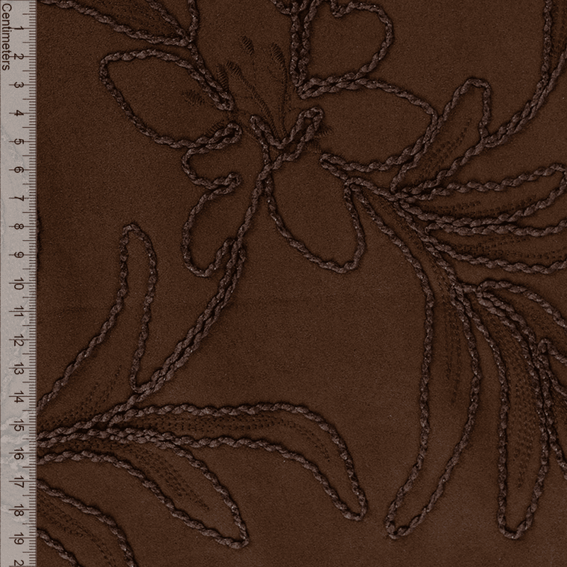 Floral Brown - Scuba Suede