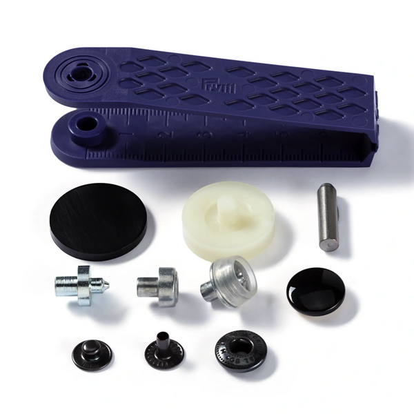 Anorakk Metalltrykknapper 15 mm - Sort