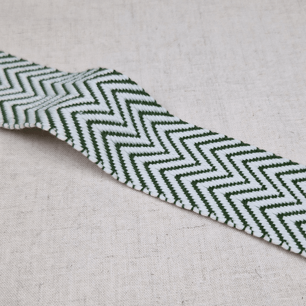 Chevron Grønn - Vevd Bånd 38 mm