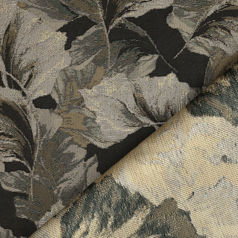 Leaves Beige - Jacquard Metallic