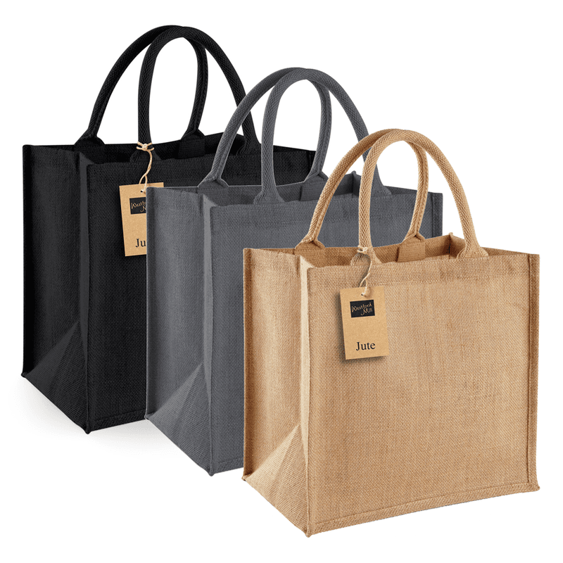 Jute Midi Tote Bag - Graphite Grey