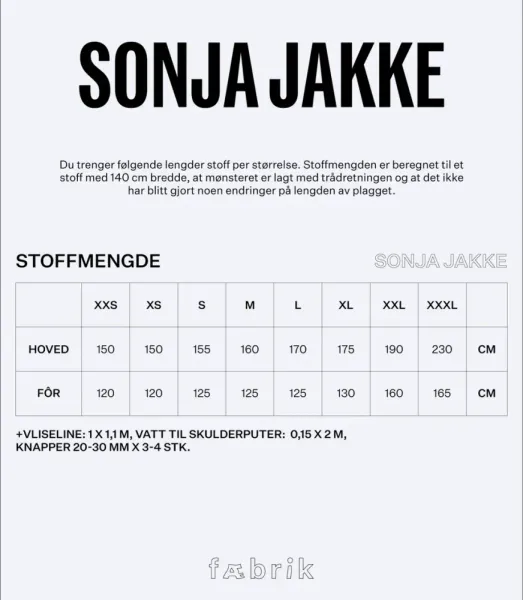 Sonja Jakke - F&aelig;brik