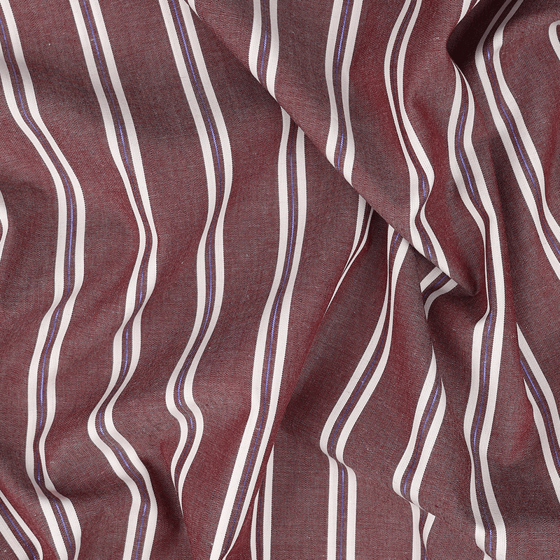Stripes Burgundy Metallic - Fast Bomull
