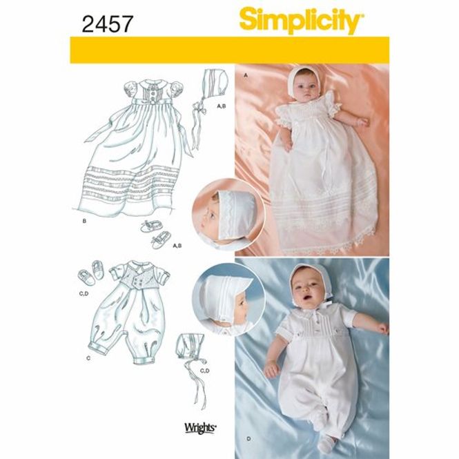 Hovedbilde Dåpskjole/Dåpsdrakt Baby - Simplicity S2457