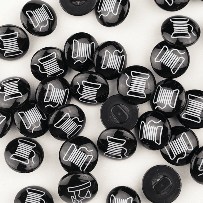 Hovedbilde Trådsnelle Sort - 13 mm Plast Knapp