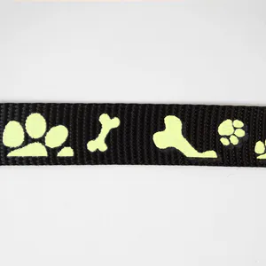 Bilde av Hund Sort &#8211; 20 mm Selvlysende Bånd