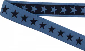 Bilde av Jeansblå/Marineblå Stjerne - Strikk 20 mm