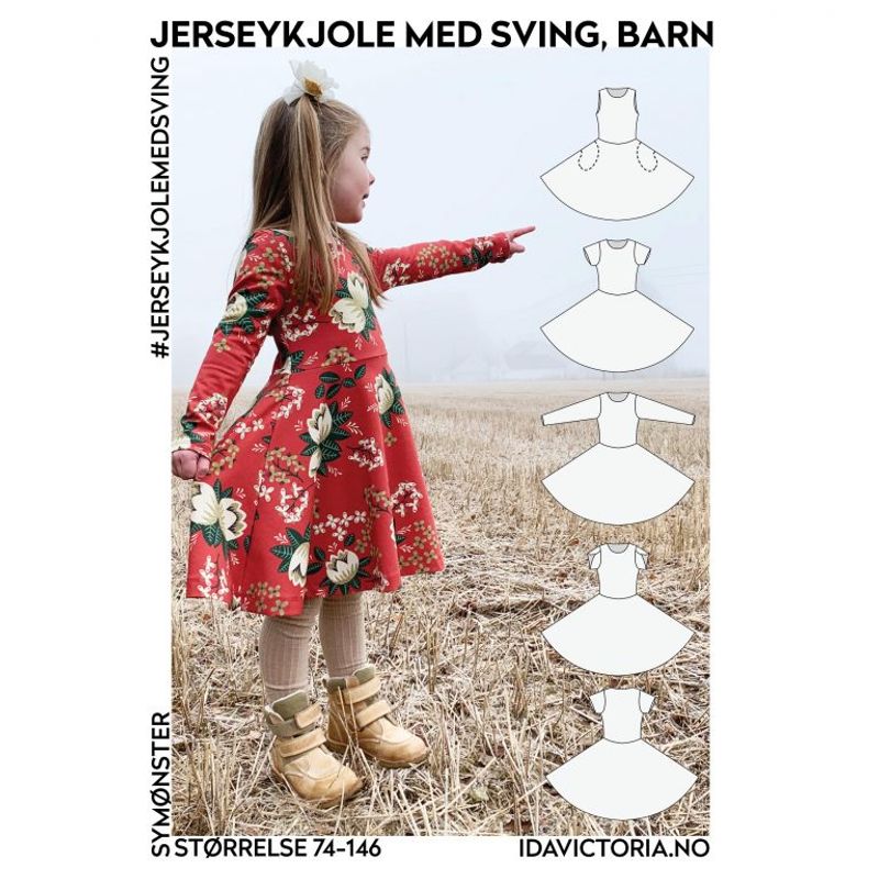 Jerseykjole med sving - Barn - Ida Victoria