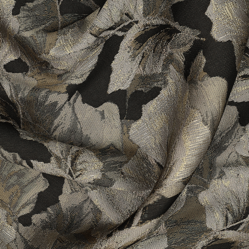 Leaves Beige - Jacquard Metallic
