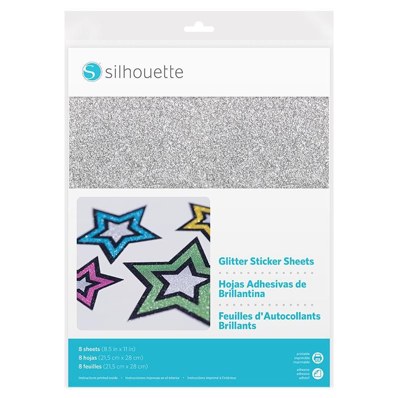 Silhouette Printable Glitter Sticker Sheets