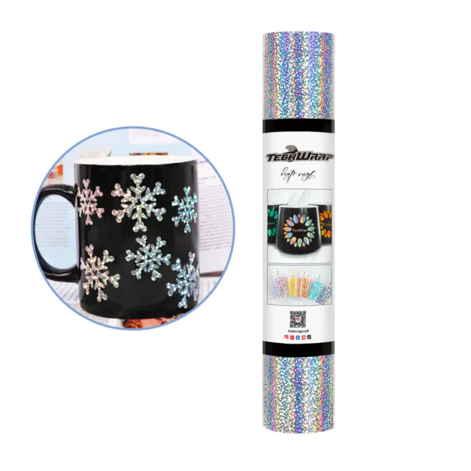 Hovedbilde Holographic Sparkle Dekorvinyl - Silver 30x30cm