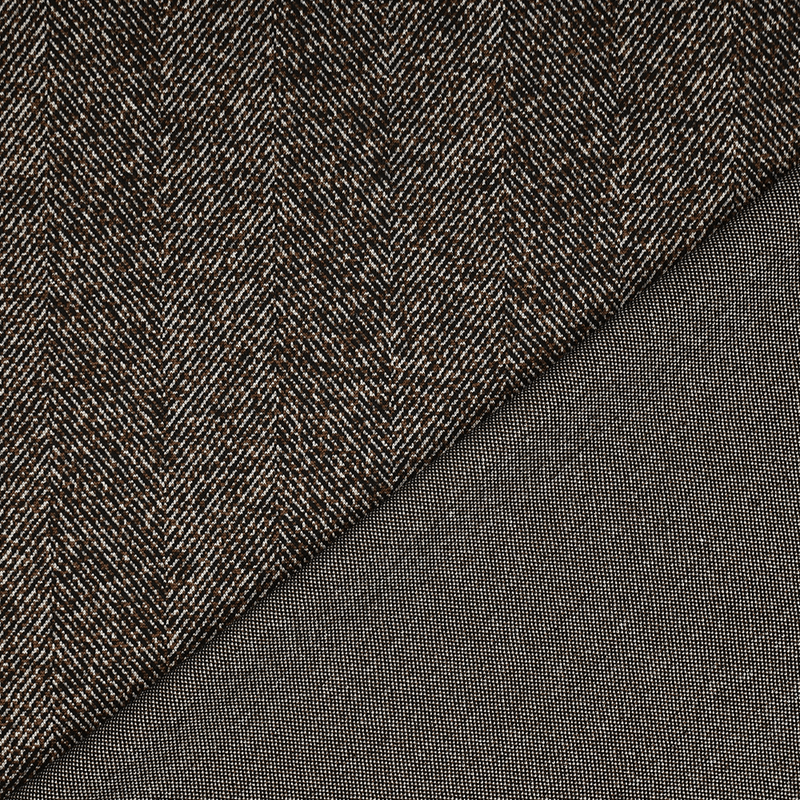 Brun Herringbone - Jaqcuard