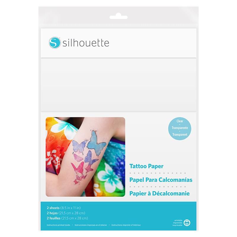 Silhouette Printable Tattoo Paper Clear