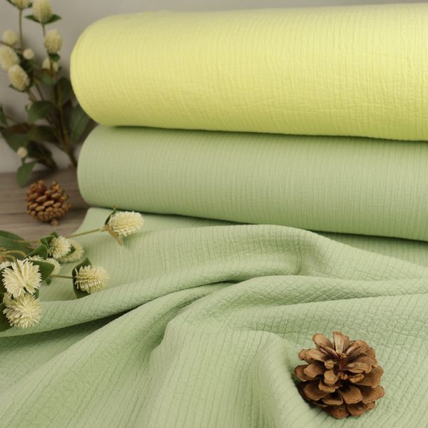 Gul - Seersucker Bomull