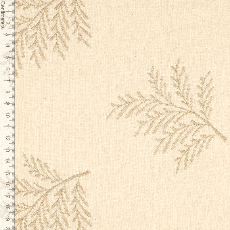 Flora - Brodert Bomull