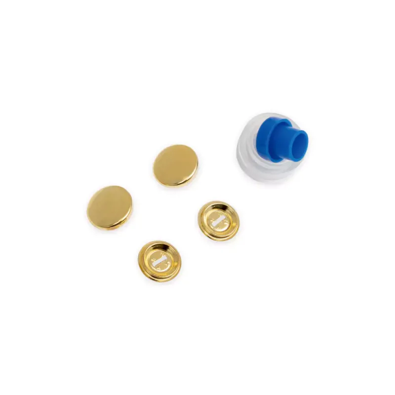 Overtrekksknapper Metall Gull 15 mm - 6 stk