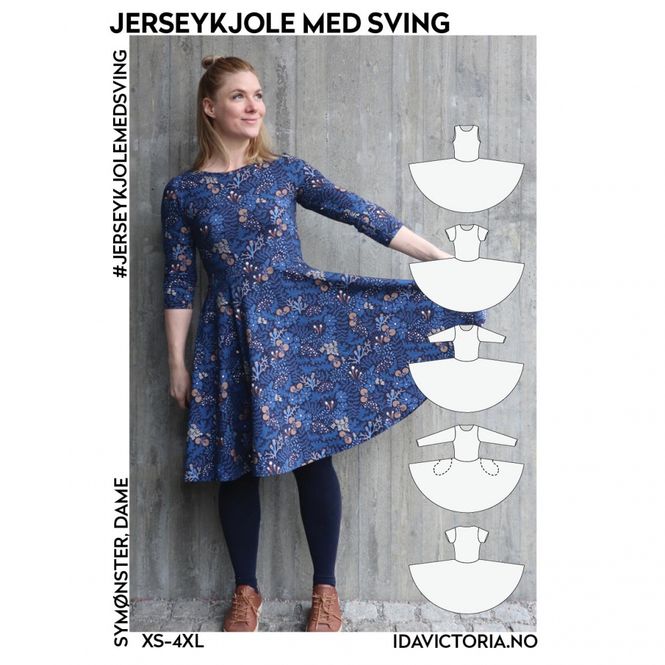 Hovedbilde Jerseykjole med sving - Ida Victoria