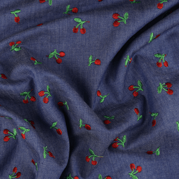 Cherries - Brodert Chambray
