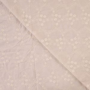 Hovedbilde Rekkeblomst Sand - Brodert Bomull