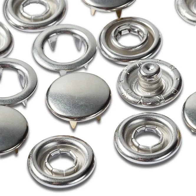 Hovedbilde Refill Sølv Kappe Metalltrykknapper 10 mm