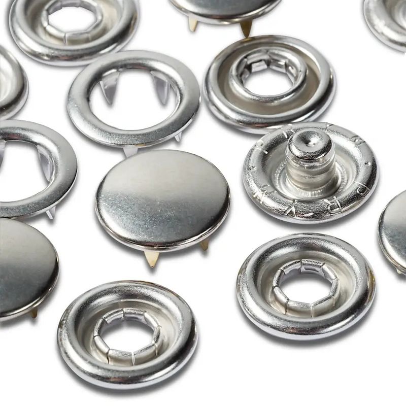 Refill Sølv Kappe Metalltrykknapper 10 mm