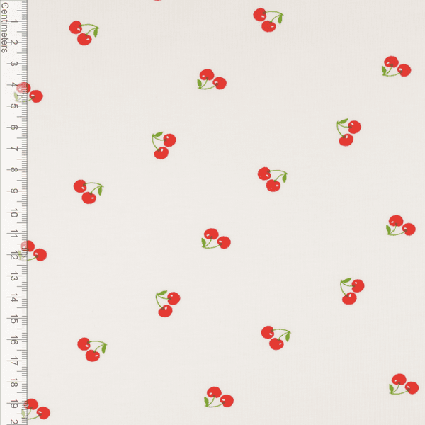 Tiny Cherries Hvit - Jersey