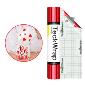 Hovedbilde Bubble Free Mirror Chrome Dekorvinyl - Red 30x30cm