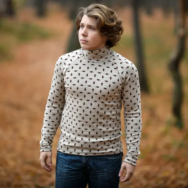 Diamant Naturmelert - Interlock Merinoull