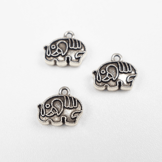 Hovedbilde Elefant Charm Antikk Sølv - 10mm x 12mm