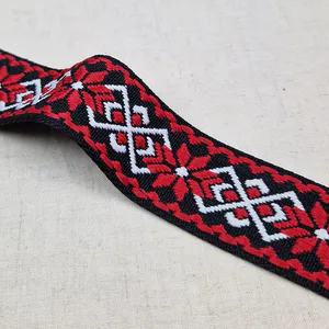 Hovedbilde R&oslash;ros Sort/R&oslash;d - Vevd B&aring;nd 38 mm