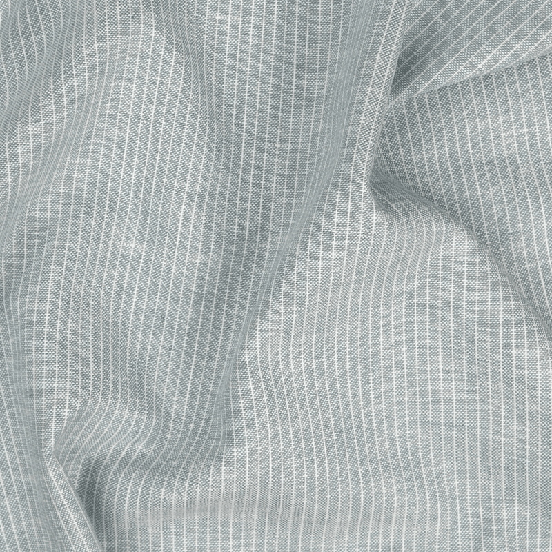Pinstripe Støvet Mint - Lin/Bomull