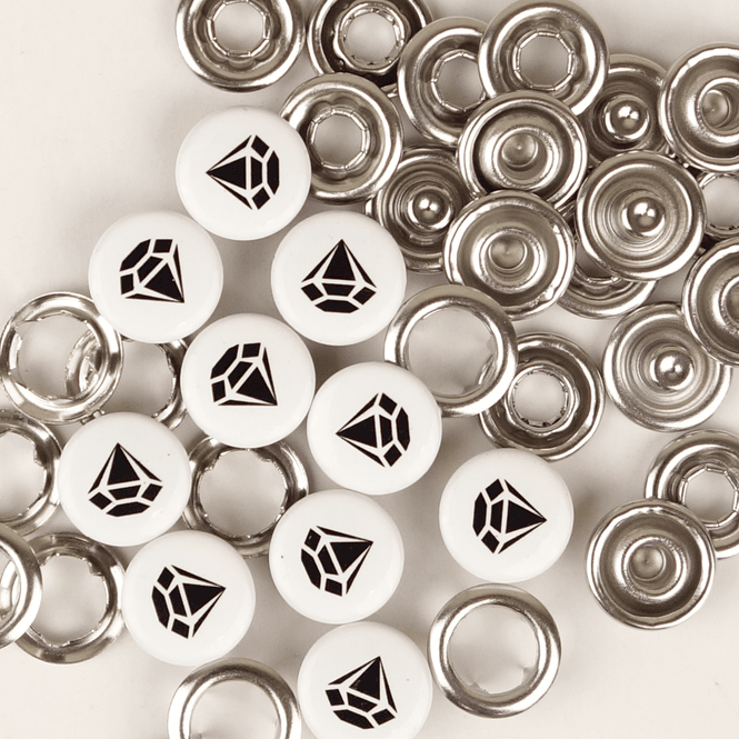 Hovedbilde Diamant Metalltrykknapp - 10 stk