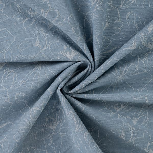 Flower Lys Bl&aring; - Denim Jacquard