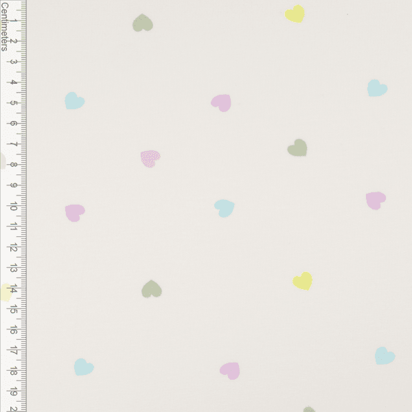 Sprinkle of Hearts Hvit - Jersey