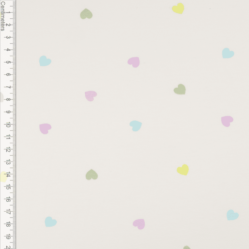 Sprinkle of Hearts Hvit - Jersey
