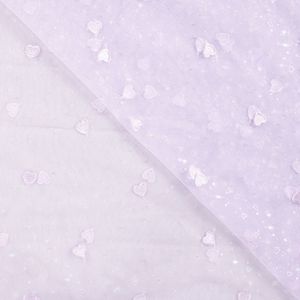 Hovedbilde Hjertefin Lavendelrosa - Brodert Tyll