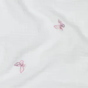 Hovedbilde Butterfly Pink - Brodert Musselin