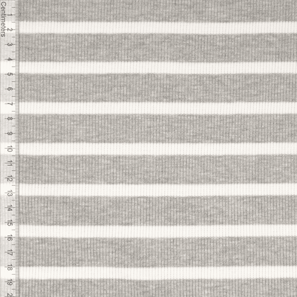 Stripe Bred Gråmelert - Ribbjersey