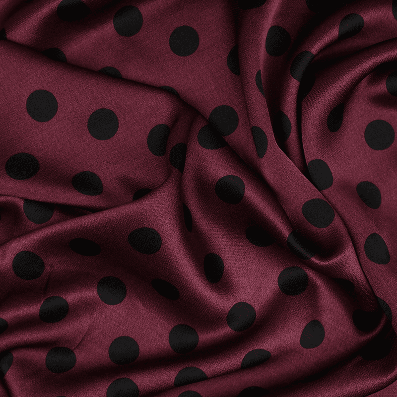 Dots Bordeaux - Viskosesateng