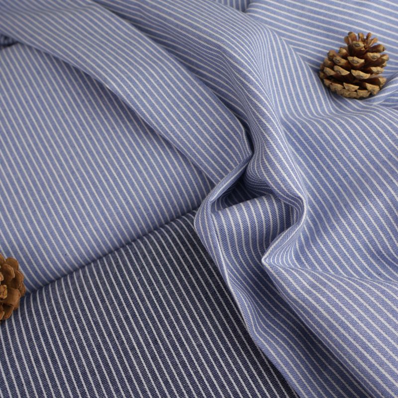 Mørk Blå Striper - Polycotton