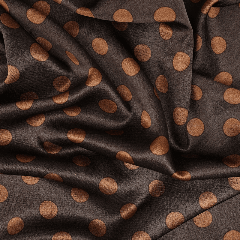 Dots Brun - Viskosesateng