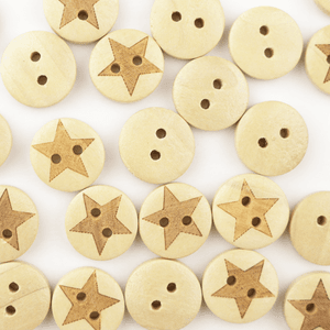 Hovedbilde Stjerne - 20 mm Tre Knapp