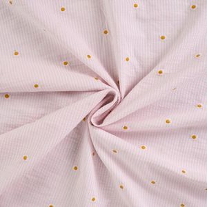 Hovedbilde Daisy Stripe Lys Rosa - Seersucker Brodert Bomull