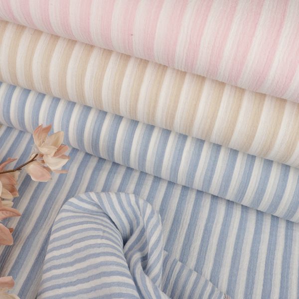 Stripeduo Bl&aring; - Musselin