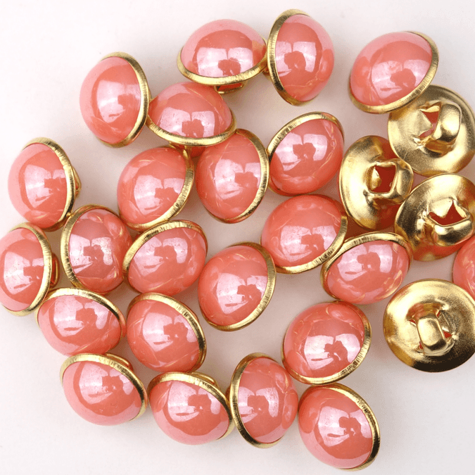 Hovedbilde Perle Peach - 10 mm Metall Knapp