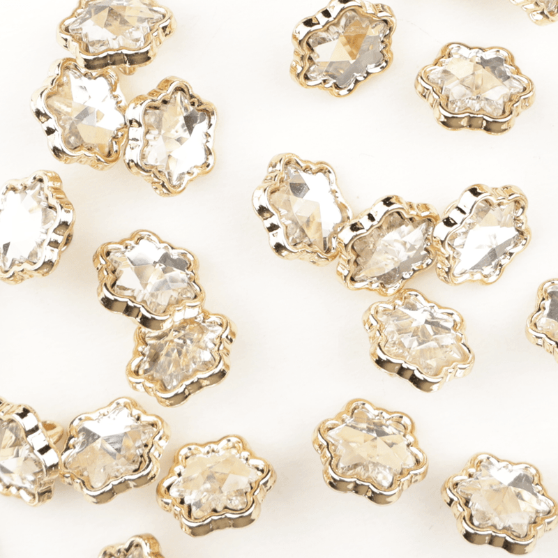 Starry Crystal - 10 mm Metall Knapp