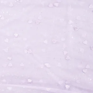 Hovedbilde Hjertefin Lavendelrosa - Brodert Tyll